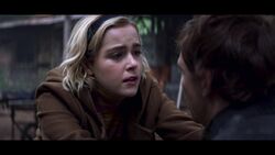 Sabrina is relieved to see Harvey alive