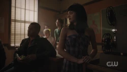 Veronica plays a brief showing of The Crawling Eye