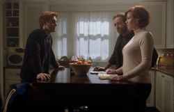 Season 1 Episode 11 To Riverdale And Back Again Archie, Mary and Fred in the kitchen
