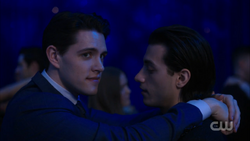 Season 1 Episode 11 To Riverdale and Back Again Kevin's arms around Joaquin