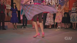 Betty flashes her underwear