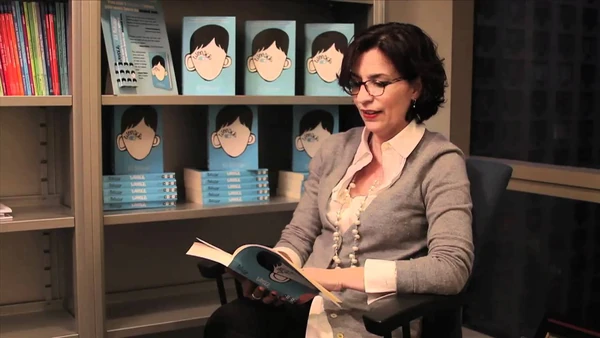 R.J. Palacio with her book
