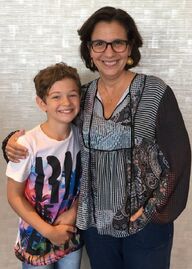 Noah with the author of 'Wonder', RJ Palacio