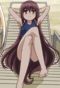 It is possible to mix her up with Aoi or Hijiri due to all playing a motherly role to the Keishin girls team and having long dark hair. Mihoshi fills in for Aoi while she is out of commission with a summer cold in episode 9's beach trip.