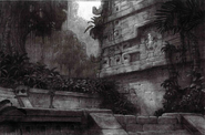 Mayan city layout drawing - graphite