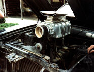 V8 Interceptor scrap yard blower setup