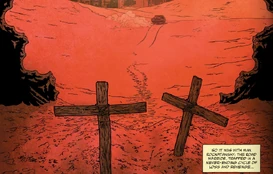 Graves.jpg (266 KB) Max leaving the graves of Glory and her mother. Driving off in his rebuilt Interceptor.