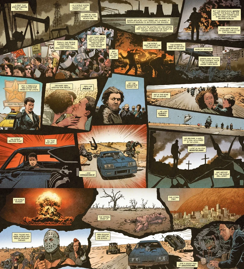 A Mad Max comic describing The Fall 