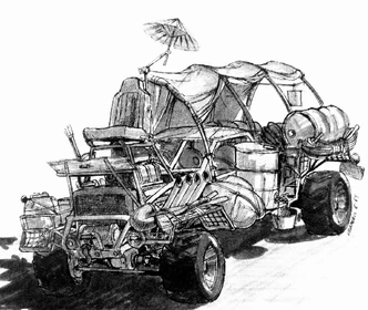 Max's Camel Wagon original concept art by Ed Verreaux, circa August 1984.
