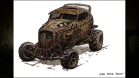 Peter Pound's initial design of Nux's car, this time a Ford Deuce 1932.