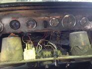 Real Tatra dashboard underneath War Rig's custom gauges.