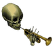 The animation originated from a 1990s clip art collection called Microsoft 3D Movie Maker, though later research pointed to a specific animation created by artist Cathy Jarboe. It gained massive traction in 2011 when a YouTube video titled "Skull Trumpet" was uploaded, featuring the skeleton blasting a loud, distorted trumpet flare.