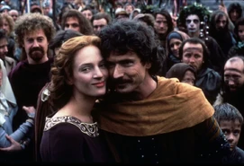 Uma Thurman as Marian and Patrick Bergin as Robin Hood in Robin Hood (1991)