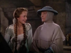 Olivia de Havilland and Una O'Connor in The Adventures of Robin Hood (1938).