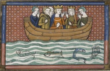 Berengaria and Richard on their way to the crusades shortly after their marriage