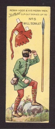 Will Scarlet from the Typhoo Tea Paper Doll Card series of Robin Hood cutouts (1928).