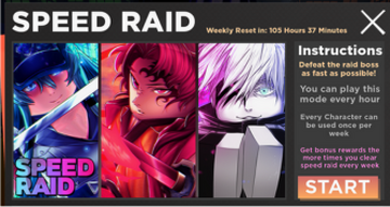 Speed Raid, Roblox Anime Dimensions Wiki