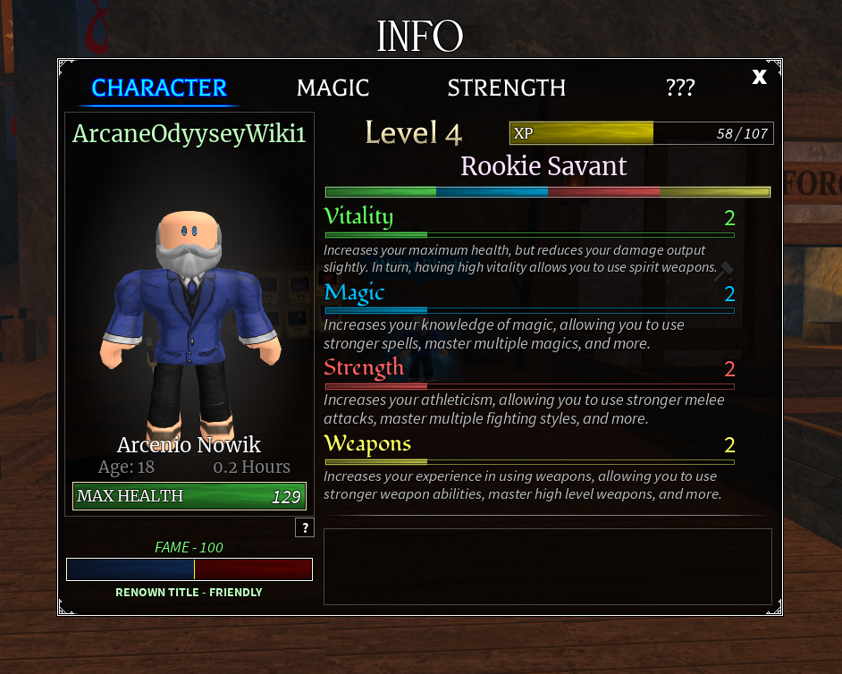 Arcane Odyssey, Max level, Awakening