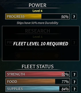 A screenshot of the Fleet Menu