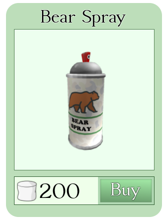 Bear Spray Roblox Backpacking Wiki Fandom - backpacking roblox bear