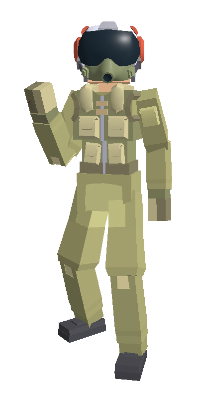 Roblox profile picture of a soldier in a jet