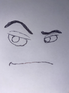 An early sketch of R.O.B.'s eyebrow face that can be found in the Employee room.