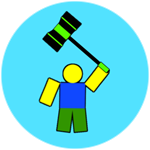 Custom Badge Hammer Gamepass Roblox Bighead S Hangout Wiki Fandom - hammering roblox badge