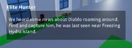 Diablo's location name during Freezing Hydra Island