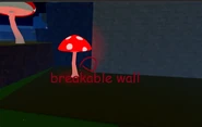 The breakable wall's location.