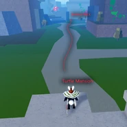 The path from the mansion to the breakable wall.