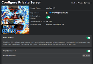 Private Servers, Blox Fruits Wiki