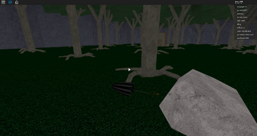 Screenshot of a roblox forest survival game