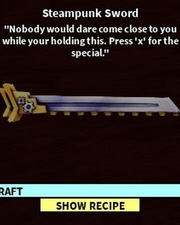 Steampunk Sword Roblox Craftwars Wikia Fandom - x blade roblox