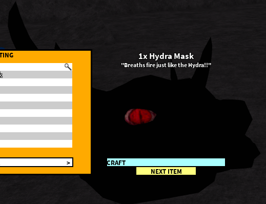 Hydra Mask Roblox Craftwars Wikia Fandom - craft wars roblox