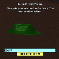 Green Vermite Fedora Roblox Craftwars Wikia Fandom - gem fedora roblox
