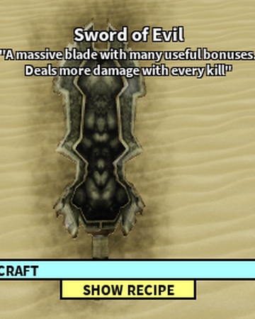 Sword Of Evil Roblox Craftwars Wikia Fandom - roblox craftwars codes