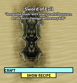 Sword Of Evil Roblox Craftwars Wikia Fandom - roblox craftwars how to hack every weapon