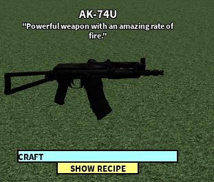 Ak 74u Roblox Craftwars Wikia Fandom - ak blade red sword roblox