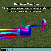 Rainbow Mini Gun Roblox Craftwars Wikia Fandom - rainbow gun better roblox