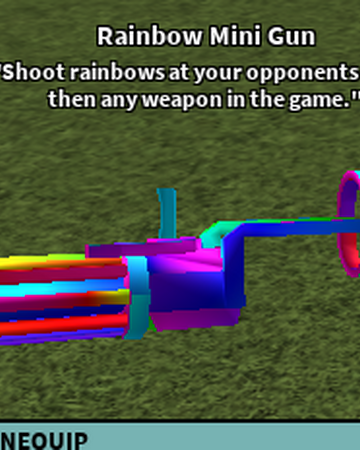 Rainbow Mini Gun Roblox Craftwars Wikia Fandom - rainbow scythe roblox