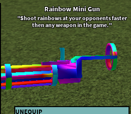 Rainbow Mini Gun Roblox Craftwars Wikia Fandom - laser minigun roblox