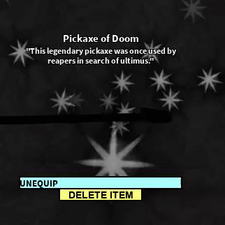 Pickaxe Of Doom Roblox Craftwars Wikia Fandom - particle evil codes for roblox