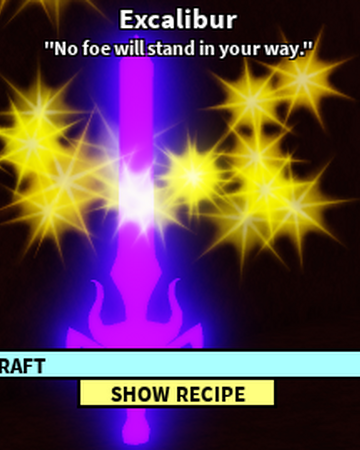 Excalibur Roblox Craftwars Wikia Fandom - neon arena mega update swords updated roblox