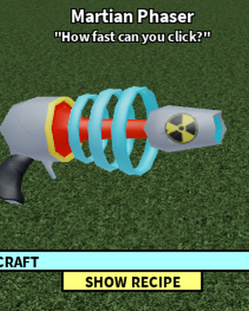 Martian Phaser Roblox Craftwars Wikia Fandom - destiny minigun roblox craftwars wikia fandom