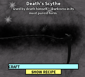 Death S Scythe Roblox Craftwars Wikia Fandom - gem scythe roblox