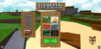 Menu Roblox Elemental Battlegrounds Wiki Fandom - elemental battlegrounds codes roblox