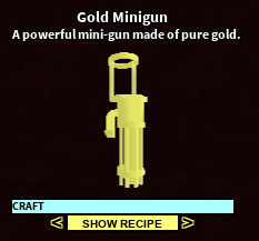 Gold Minigun | Roblox: Exotic Craftwars Wiki | Fandom
