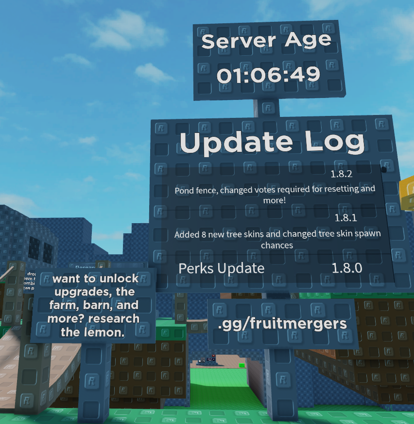 Update Log Sign | Roblox Fruit Mergers Wiki | Fandom