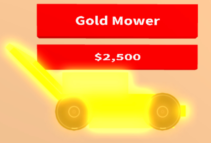 Golden Mower Roblox Lawn Mowing Simulator Wiki Fandom - lawn mowing simulator roblox