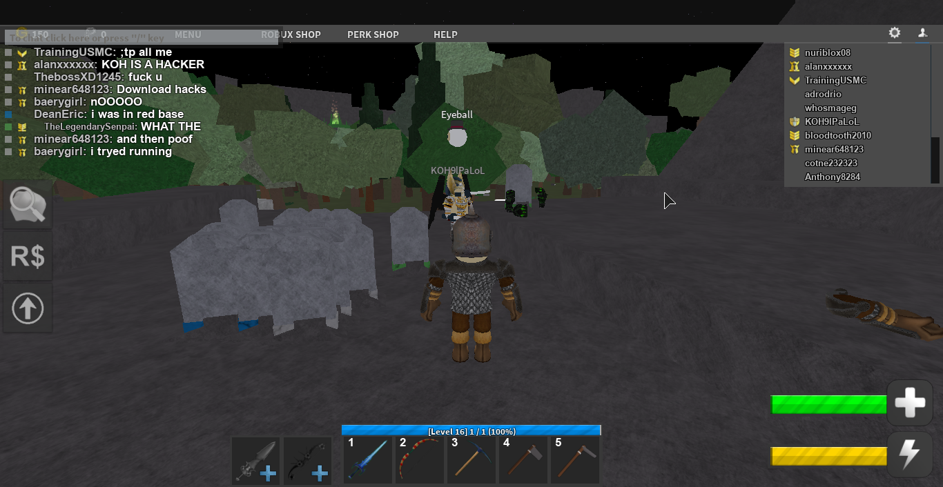 Hackers (names and images)  Roblox Medieval Warfare: Reforged